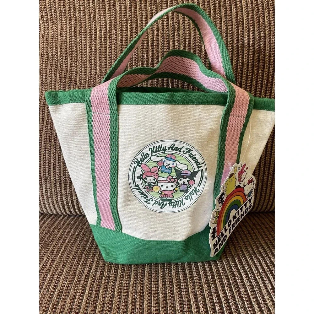 Hello Kitty and Friends Girls Friends Together Mini Cotton Canvas Tote Bag NWT